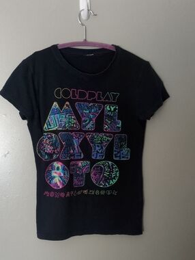 Coldplay Black Short Sleeve Graphic Tee - Black
